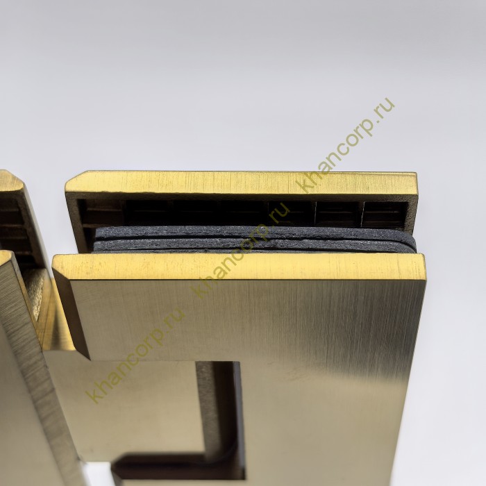 Петля Альфа α FDP-12 стекло-стекло 180˚, нержавейка/брашированное золото