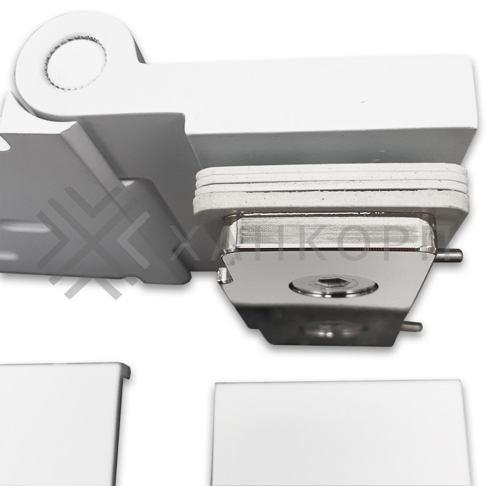 Петля Майя FDP-172 стена-стекло 90˚ открывание внутрь, латунь/белый