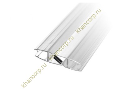 Уплотнитель магнитный ПРЕМИУМ 135°, 180° прозрачный, белый магнит 2.2 м под стекло 8 мм FDPP-501.8