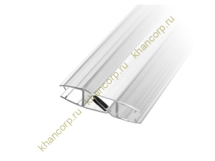 Уплотнитель магнитный ПРЕМИУМ 135°, 180° прозрачный, белый магнит 2.2 м под стекло 8 мм FDPP-501.8