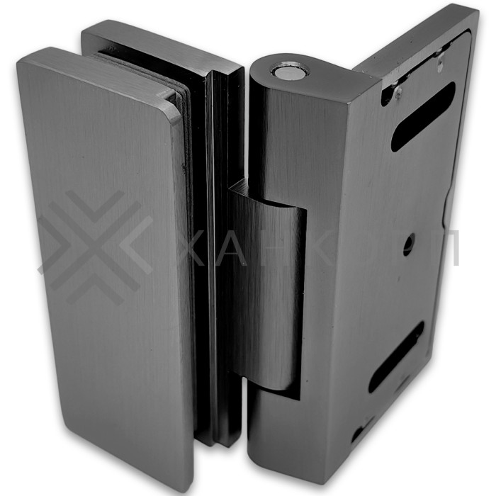 Петля Гера FDP-122 стена-стекло 90˚ открывание внутрь, латунь/оружейная сталь