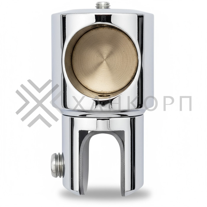 Держатель стекла FDC-12 трубы 19 торцевой 0°-360°, латунь/хром