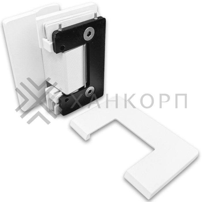 Петля Афина FDP-130 стена-стекло с боковым креплением, латунь/белый