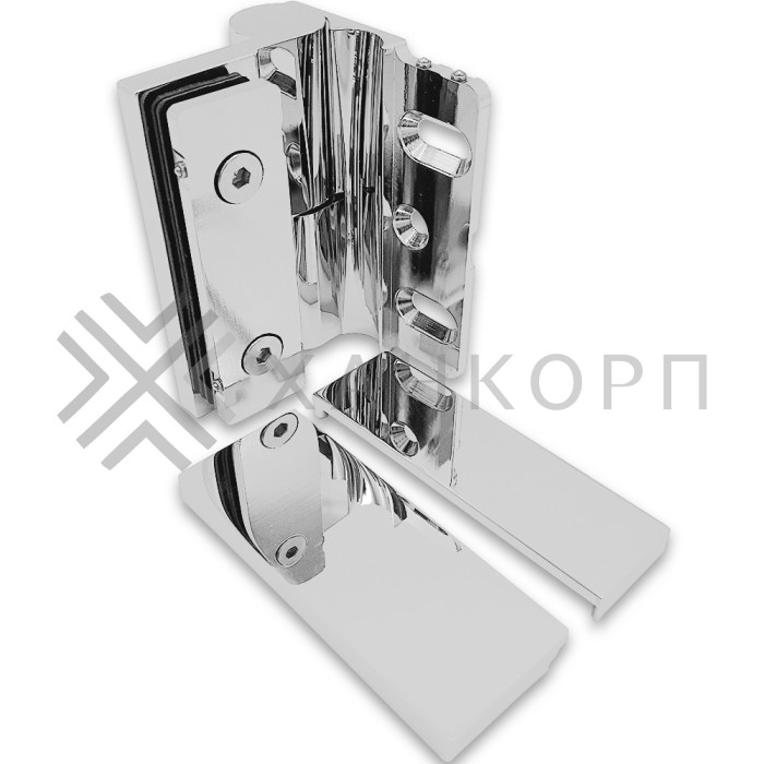 Петля Омега ω FDP-105L стена-стекло 90˚ Левая, латунь/хром