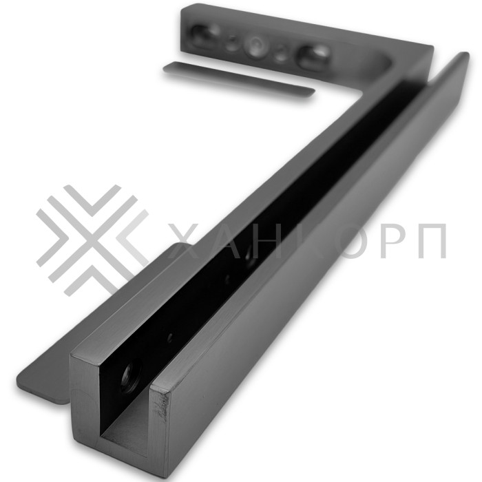 Угловой стабилизатор Диор FDK-3L стена-стекло 90˚ левый, латунь/оружейная сталь