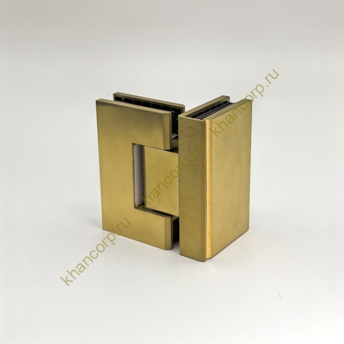 Петля Альфа α FDP-13 стекло-стекло 90˚ нержавейка/брашированное золото