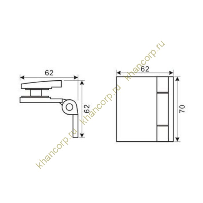 Петля Рея FDP-220 стена-стекло 90° с крышками, латунь/оружейная сталь