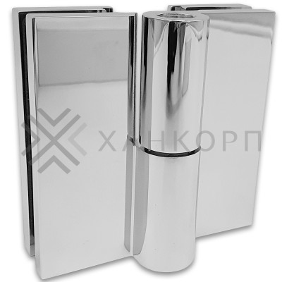 Петля Омега ω FDP-106L стекло-стекло Левая 180˚, латунь/хром