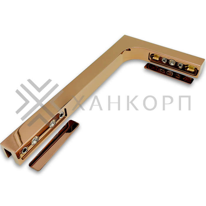 Угловой стабилизатор Диор FDK-3L стена-стекло 90˚ левый, латунь/розовое золото
