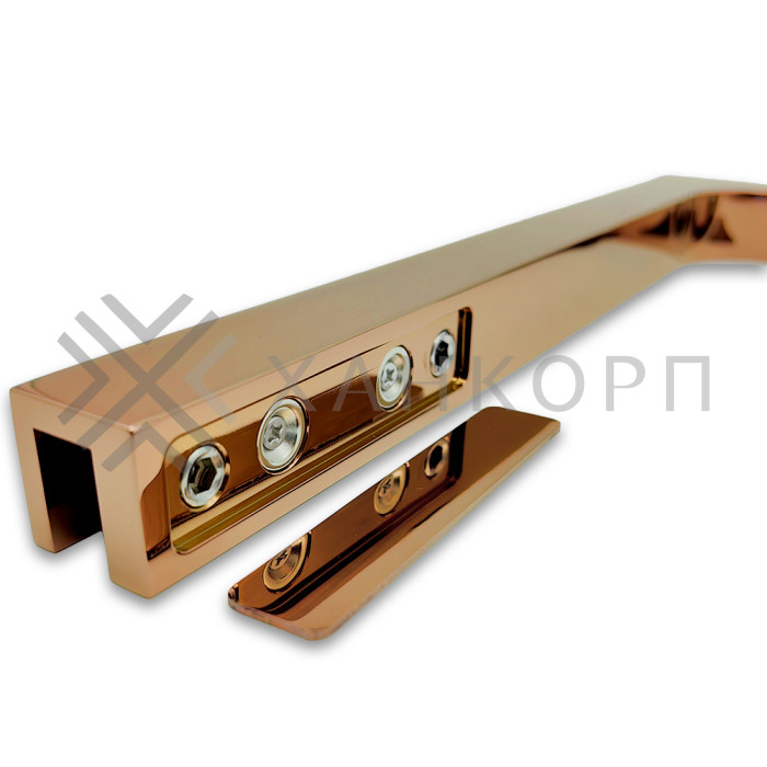 Угловой стабилизатор Диор FDK-3L стена-стекло 90˚ левый, латунь/розовое золото