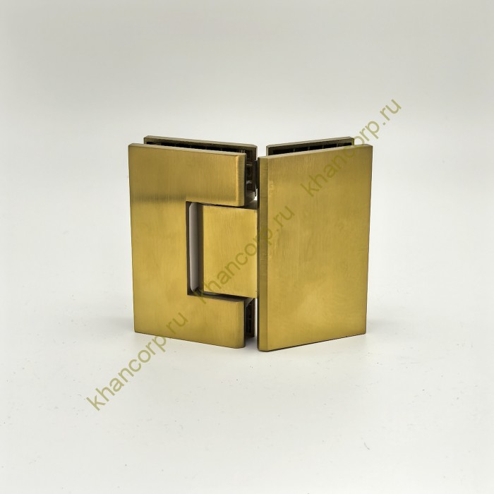 Петля Альфа α FDP-14 стекло-стекло 135˚ нержавейка/брашированное золото