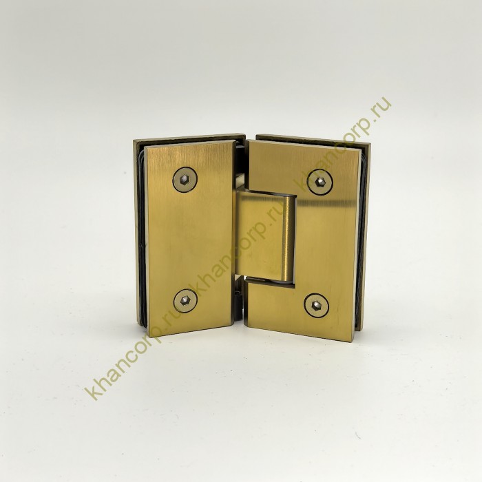 Петля Альфа α FDP-14 стекло-стекло 135˚ нержавейка/брашированное золото