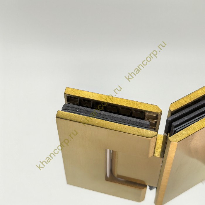 Петля Альфа α FDP-14 стекло-стекло 135˚ нержавейка/брашированное золото