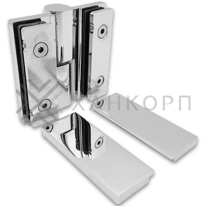 Петля Омега ω FDP-106R стекло-стекло Правая 180˚, латунь/хром