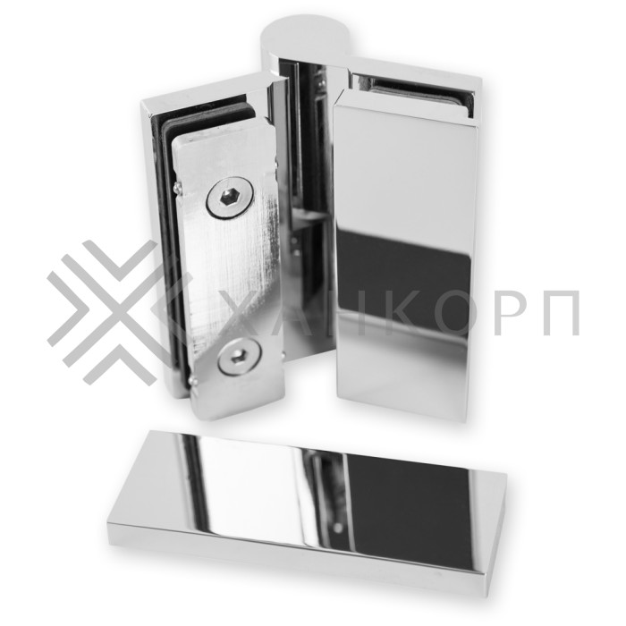 Петля Омега ω FDP-106R стекло-стекло Правая 180˚, латунь/хром