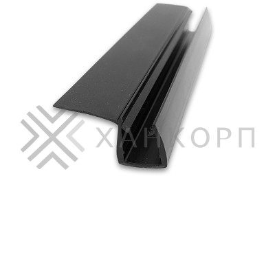 Уплотнитель ПРЕМИУМ С-образный с усом 16 мм черный 2.5 м под стекло 8 мм FDPP-418.8