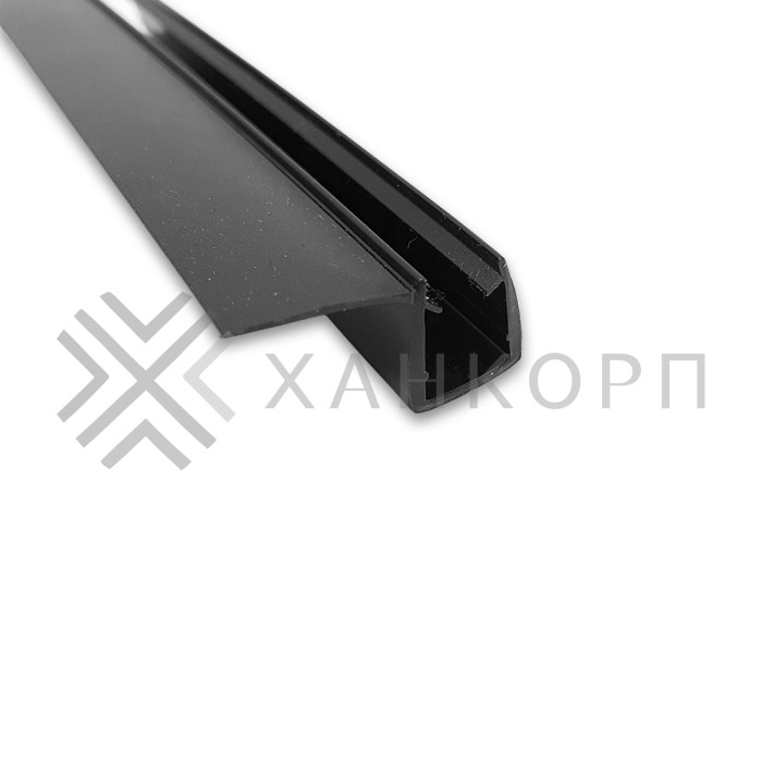 Уплотнитель ПРЕМИУМ С-образный с усом 16 мм черный 2.5 м под стекло 8 мм FDPP-418.8