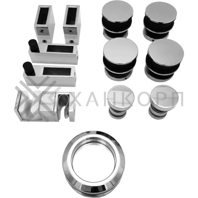 Раздвижная система Альфа α FDS-5, с двойной направляющей, нержавейка/полированный