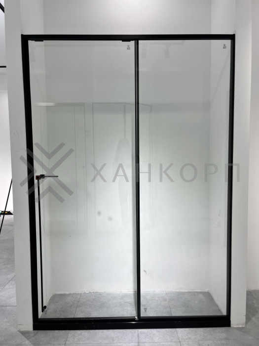 Раздвижная система Нимфа FDS-8 в проем, нержавейка/черный