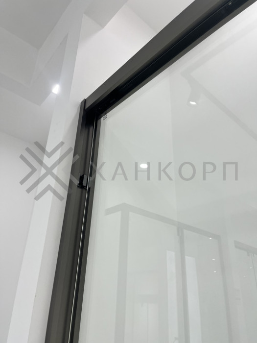 Раздвижная система Нимфа FDS-8 в проем, нержавейка/черный