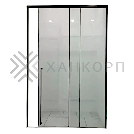 Раздвижная система Нимфа FDS-8 в проем, нержавейка/черный