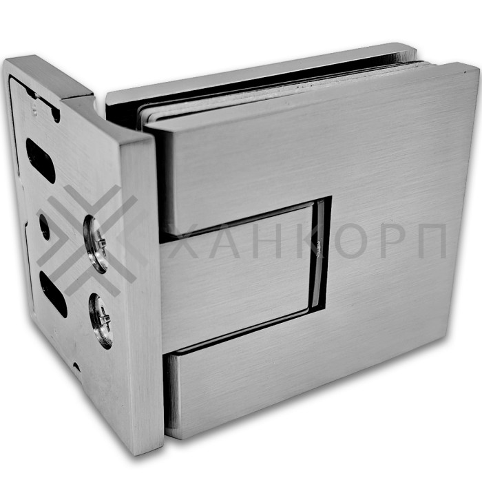 Петля Сирена FDP-210 стена-стекло 90˚ с боковым креплением, латунь/матовый