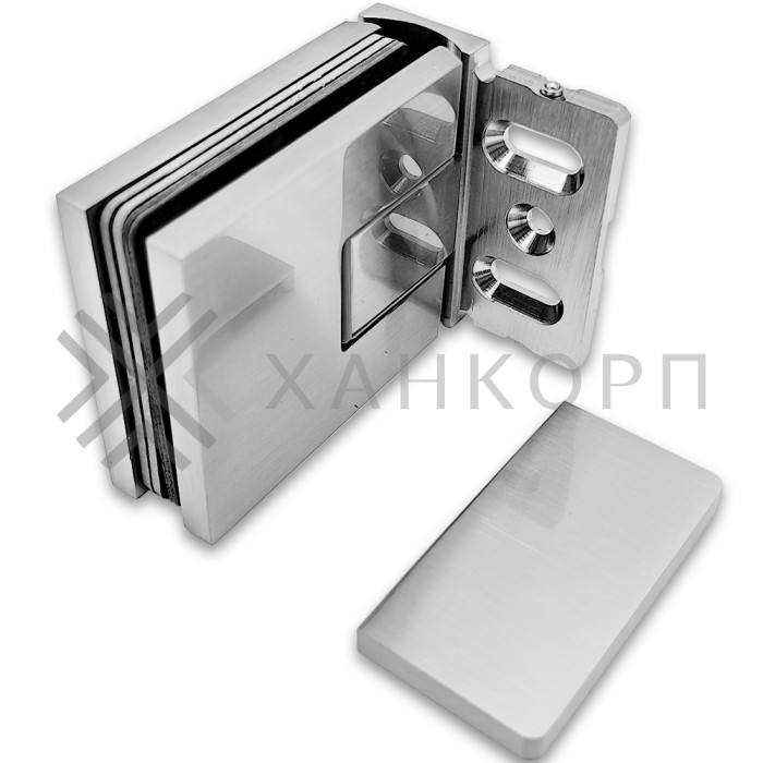 Петля Сирена FDP-210 стена-стекло 90˚ с боковым креплением, латунь/матовый