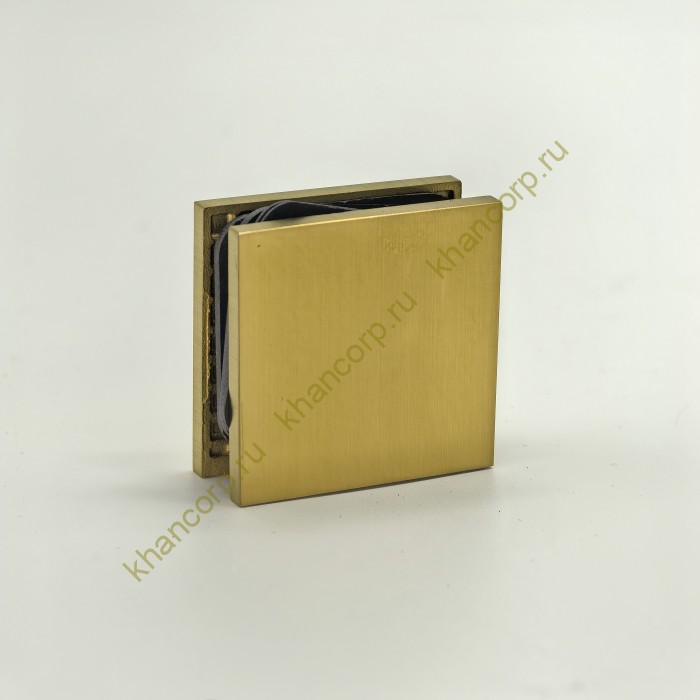 Коннектор Альфа FDK-12 стена-стекло 90˚ нержавейка/брашированное золото