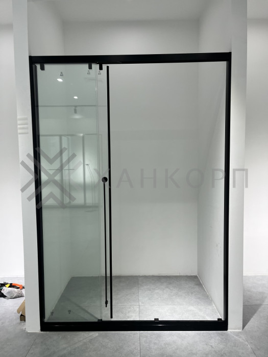 Раздвижная система Нимфа FDS-9.1 в проем телескопическая, нержавейка/черный