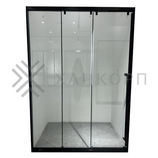 Раздвижная система Нимфа FDS-9.1 в проем телескопическая, нержавейка/черный