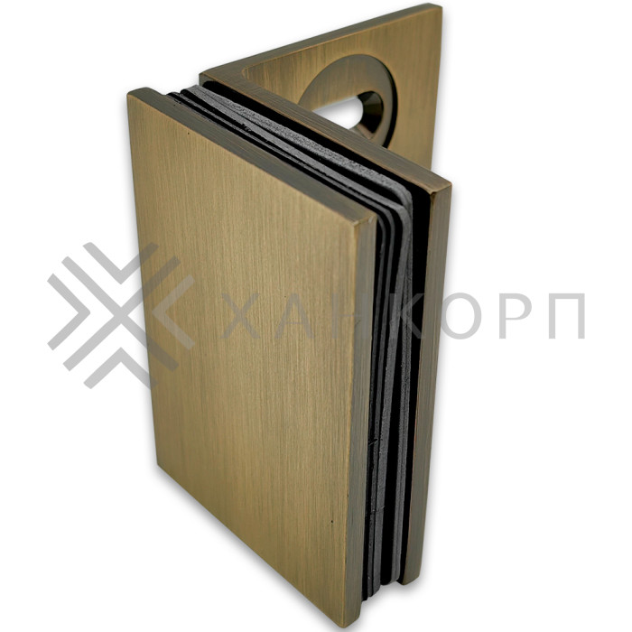 Коннектор Пегас FDK-132, 70*50 мм стена-стекло 90° латунь/бронза