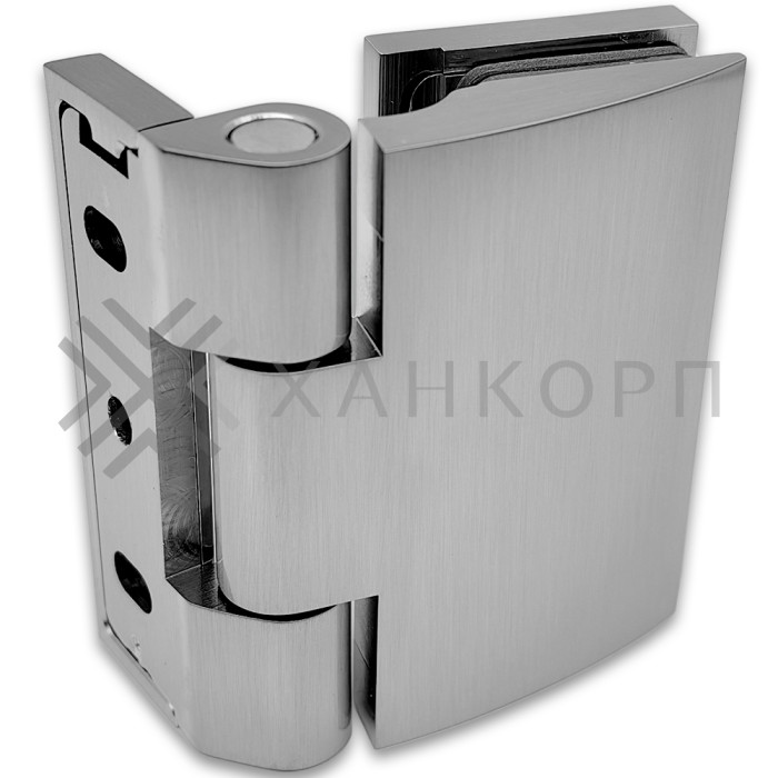 Петля Европа FDP-118 стена-стекло 90° с крышками, латунь/матовый