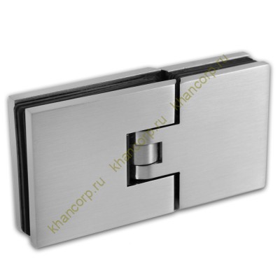 Петля Афродита FDP-232 стекло-стекло 180° с крышками, латунь/матовая