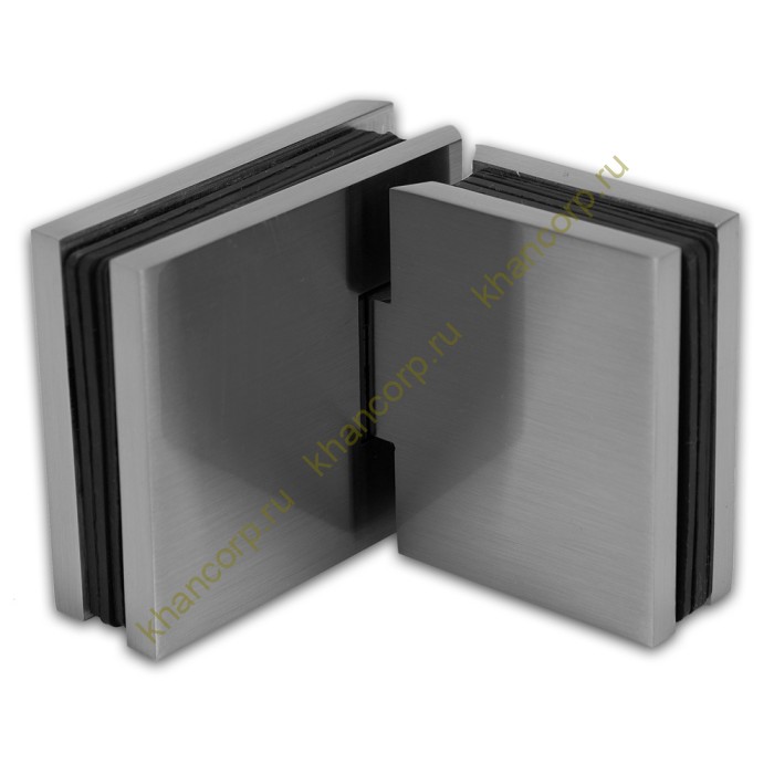 Петля Афродита FDP-232 стекло-стекло 180° с крышками, латунь/матовая