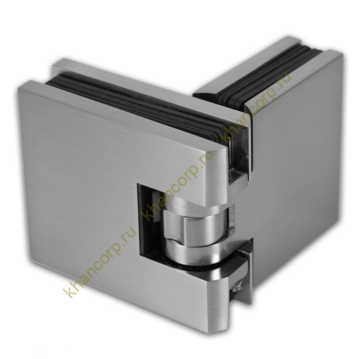 Петля Афродита FDP-232 стекло-стекло 180° с крышками, латунь/матовая