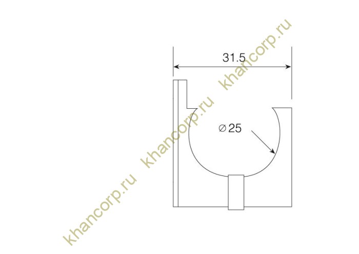 Крепление FDS-77 трубы 25мм для раздвижной системы FDS-10, к стене, нержавейка/матовый