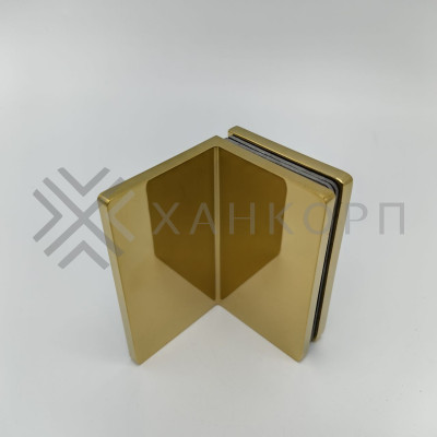 Коннектор Пегас FDK-131, 90*55 мм, стена-стекло 90° латунь/золото