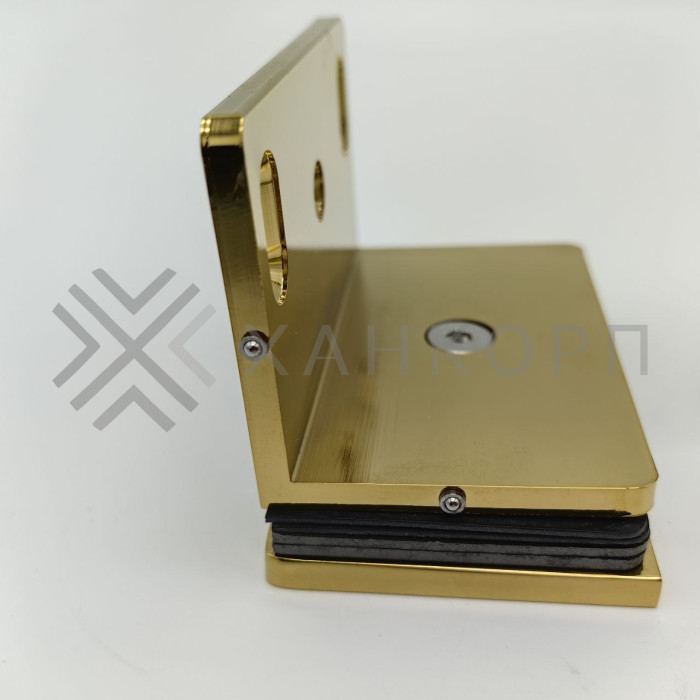 Коннектор Пегас FDK-131, 90*55 мм, стена-стекло 90° латунь/золото