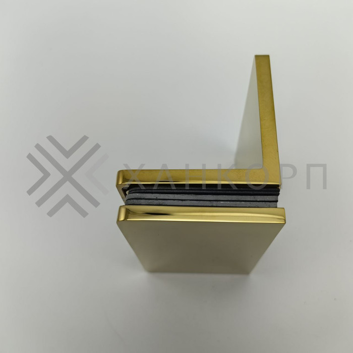 Коннектор Пегас FDK-131, 90*55 мм, стена-стекло 90° латунь/золото