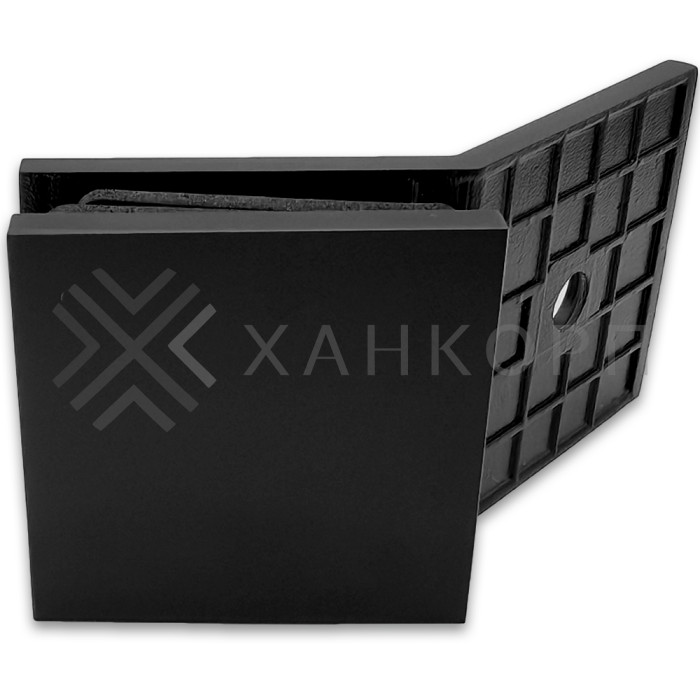 Коннектор Альфа α FDK-17 стена-стекло 135˚ с пластиной, нержавейка/черный