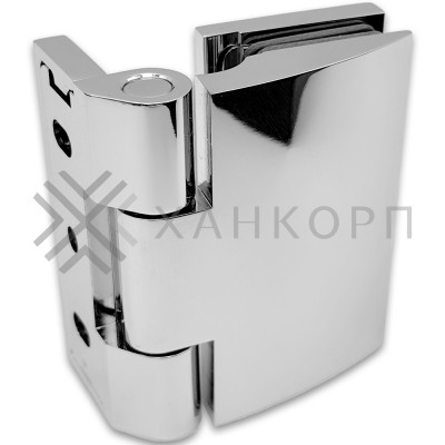 Петля Европа FDP-118 стена-стекло 90° с крышками, латунь/хром