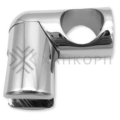 Держатель стекла FDC-23 трубы 19 сквозной 90°, латунь/хром