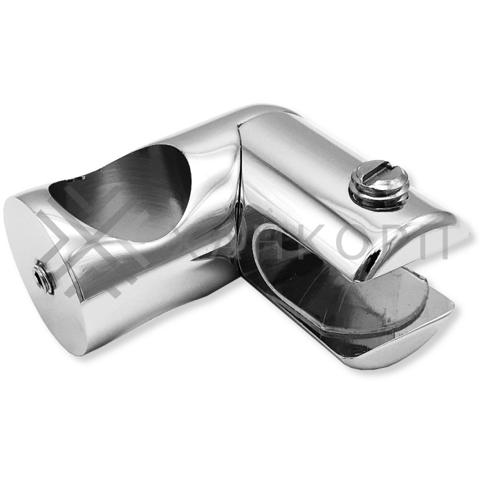 Держатель стекла FDC-23 трубы 19 сквозной 90°, латунь/хром