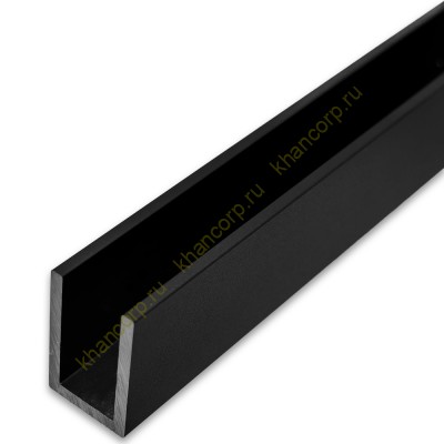 Профиль FDPA-50.22 п-образный 20х13х2 мм под стекло 8 мм, 2.2 м, алюминий/черный