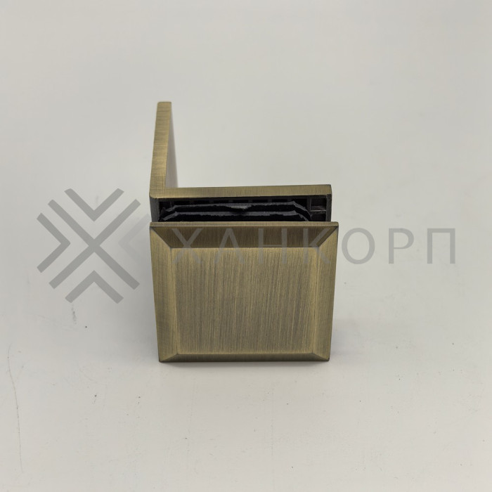 Коннектор Бета β FDK-23 стена-стекло 90˚ с пластиной, нержавейка/бронза