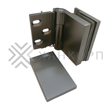 Петля Майя FDP-172 стена-стекло 90˚ открывание внутрь, латунь/оружейная сталь