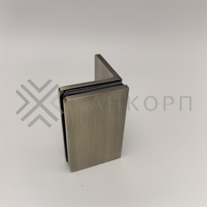 Коннектор Пегас FDK-131, 90*55 мм, стена-стекло 90° латунь/бронза