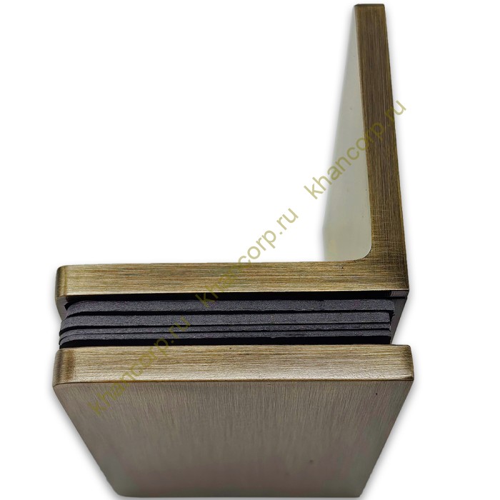 Коннектор Пегас FDK-131, 90*55 мм, стена-стекло 90° латунь/бронза