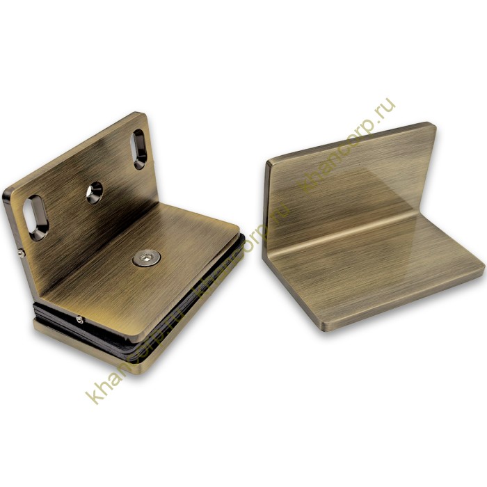 Коннектор Пегас FDK-131, 90*55 мм, стена-стекло 90° латунь/бронза