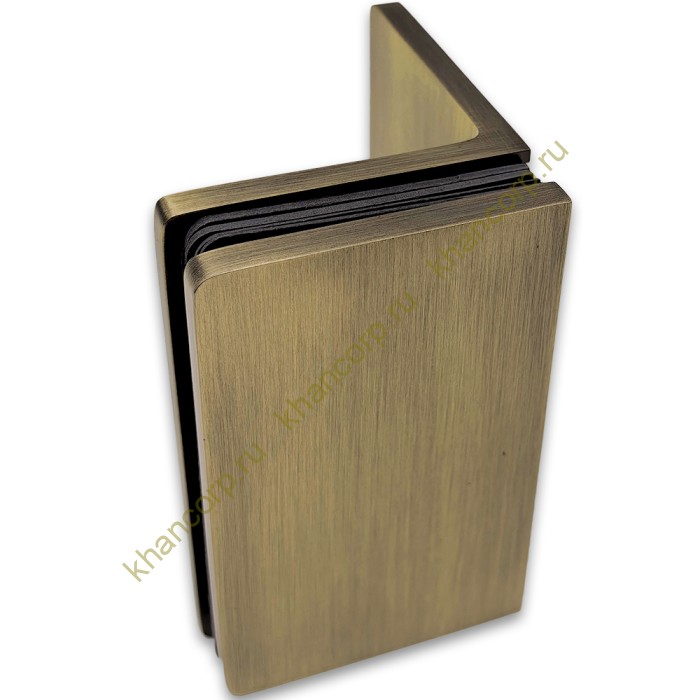 Коннектор Пегас FDK-131, 90*55 мм, стена-стекло 90° латунь/бронза